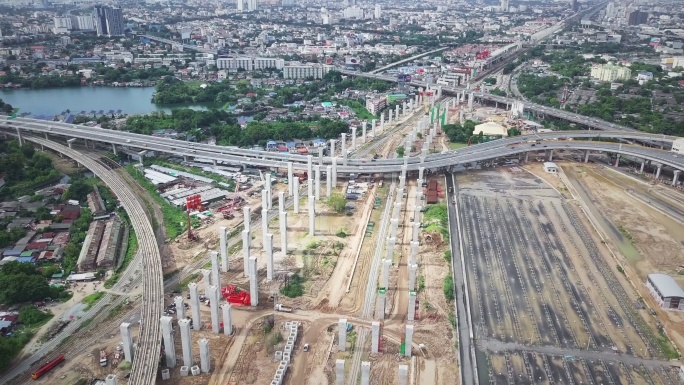 高速公路建设高速公路立交桥车流量交通延时