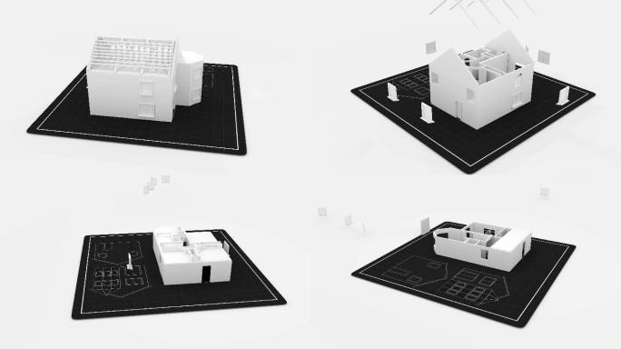 规划住宅建筑发展进展的数位电脑动画
