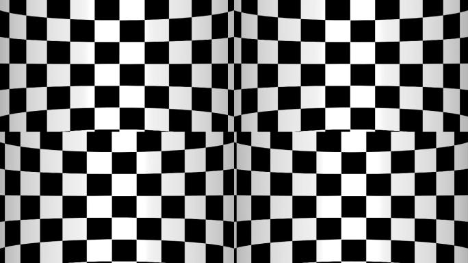 黑白几何图案背景抽象图形变化流动黑白格