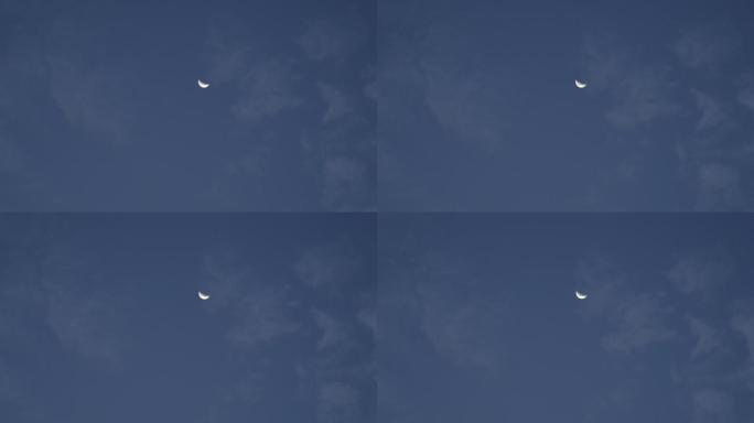 月亮月牙弯月天空视频