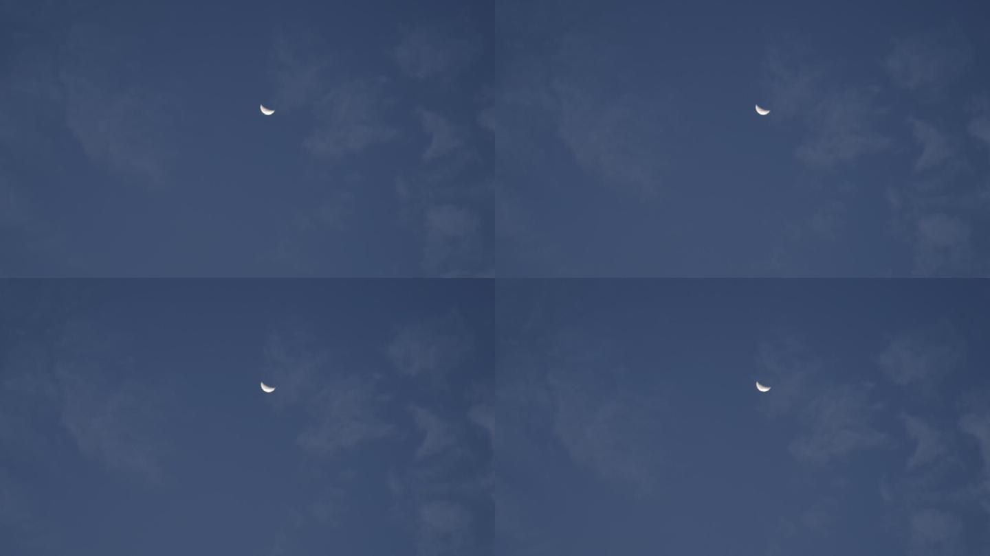 月亮月牙弯月天空视频