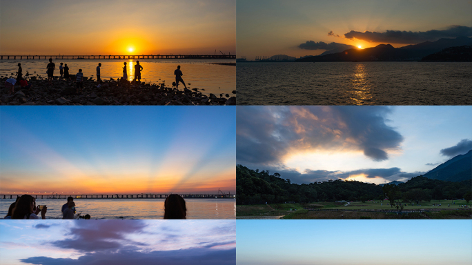 6k深圳日转夜福田南山盐田夕阳街道夜景