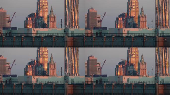 纽约市屋顶上的建筑物。