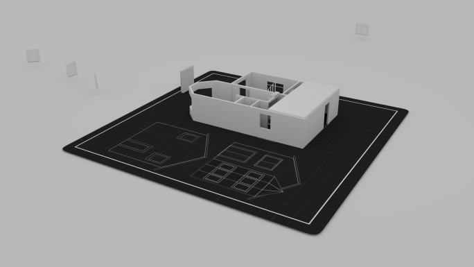 规划住宅建筑发展进展的数位电脑动画