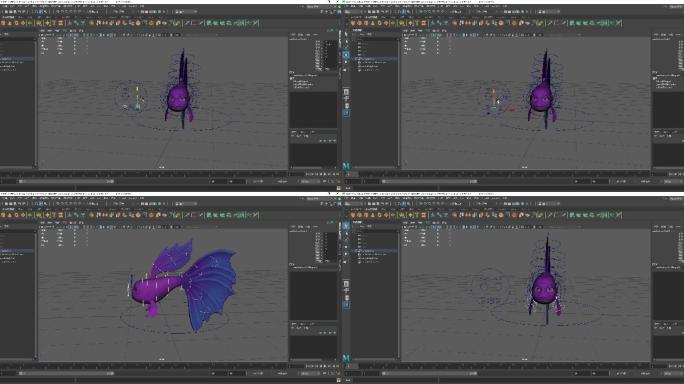 Maya卡通风格孔雀鱼模型