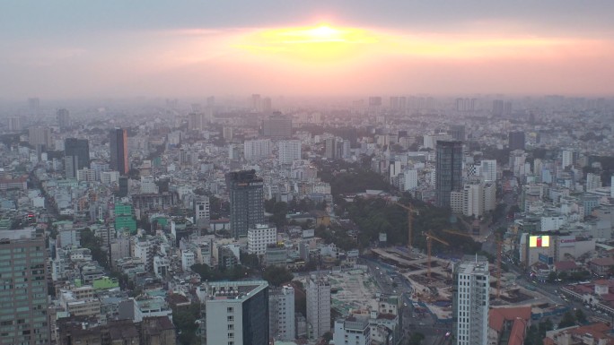 越南胡志明市雾霾城市