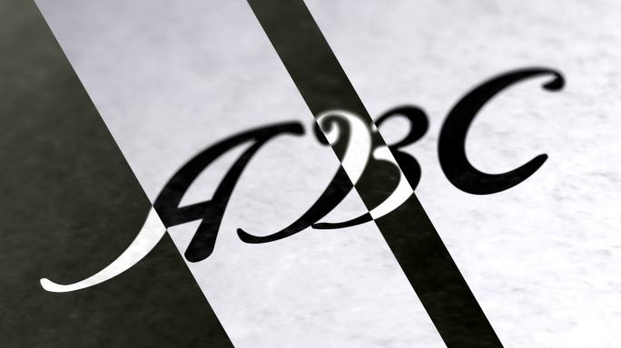 字母“ABC”光影变换扫描