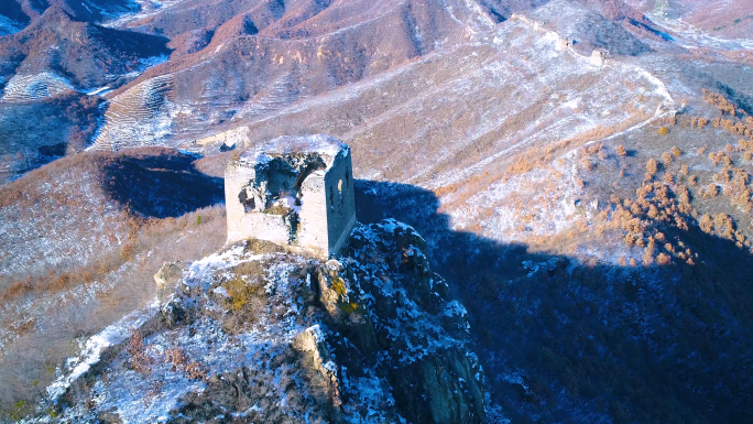 航拍板厂峪长城雪景B