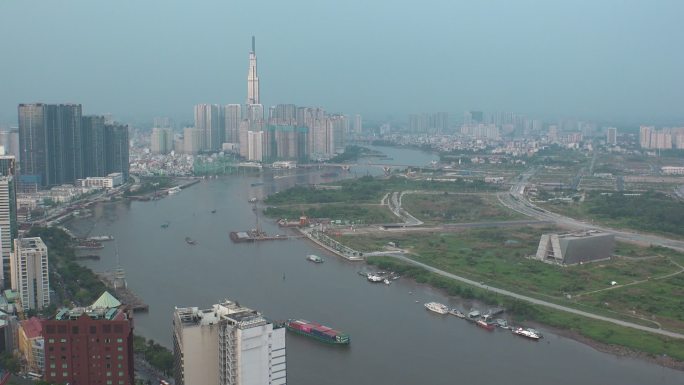 胡志明市的城市景观。