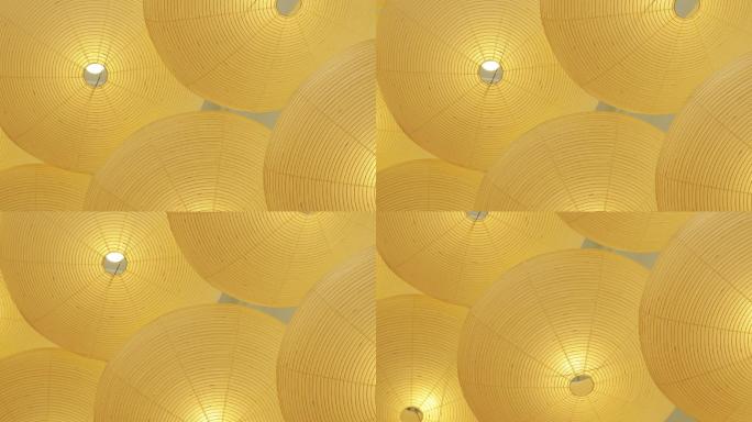 黄色的灯罩抽象。