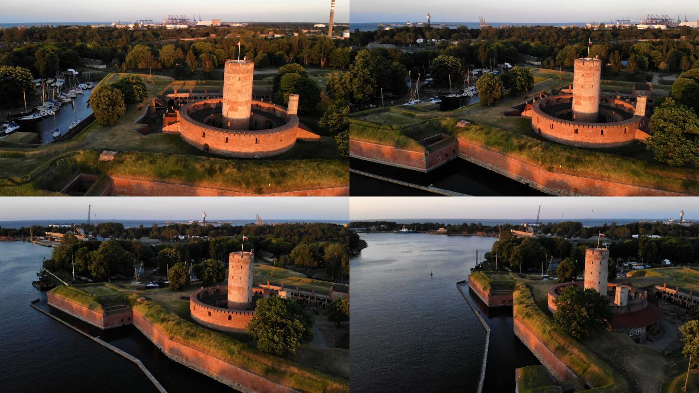 波兰堡垒风景外国风光城堡旅游宣传片素材