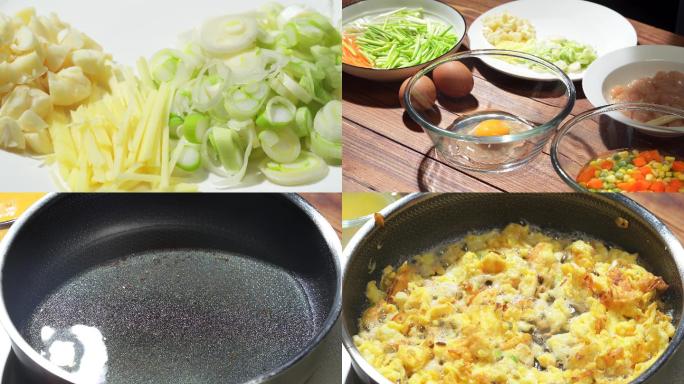 中式家常小炒菜蒜苗炒蛋制作过程