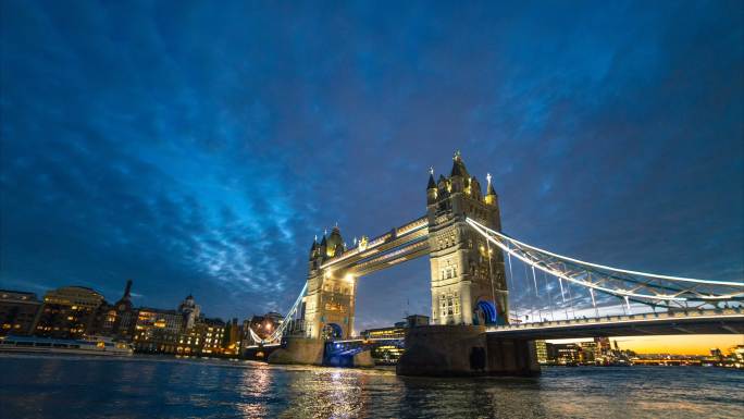 伦敦塔桥时光流逝国际地标延时大美风光