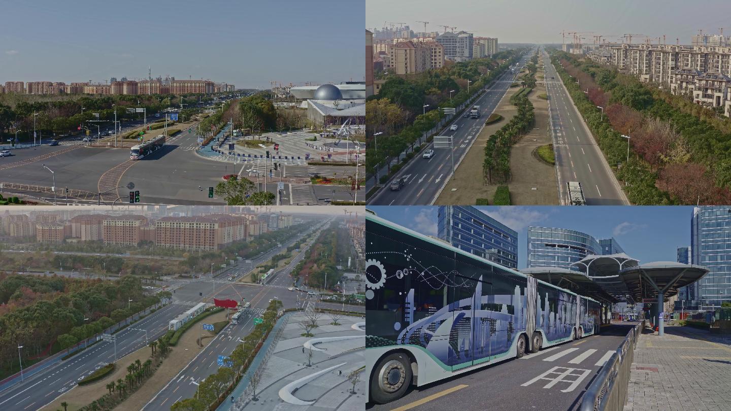 上海临港公交城市快车智能轨道BRT行驶