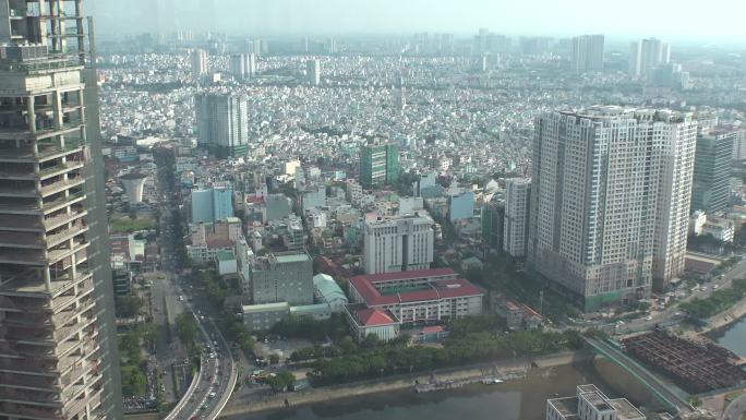 胡志明市的城市景观。