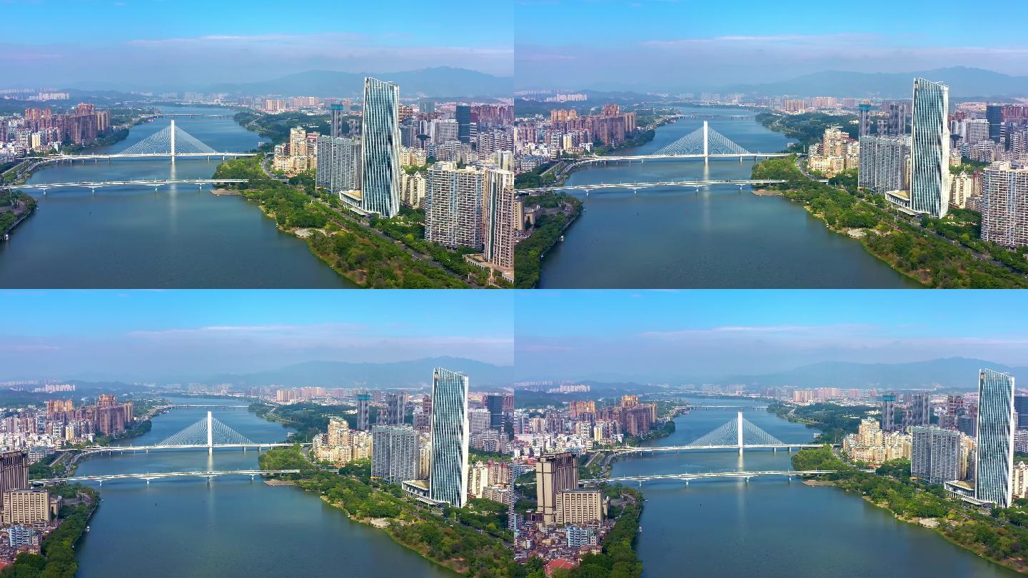 惠州市惠城区东江两岸航拍视频