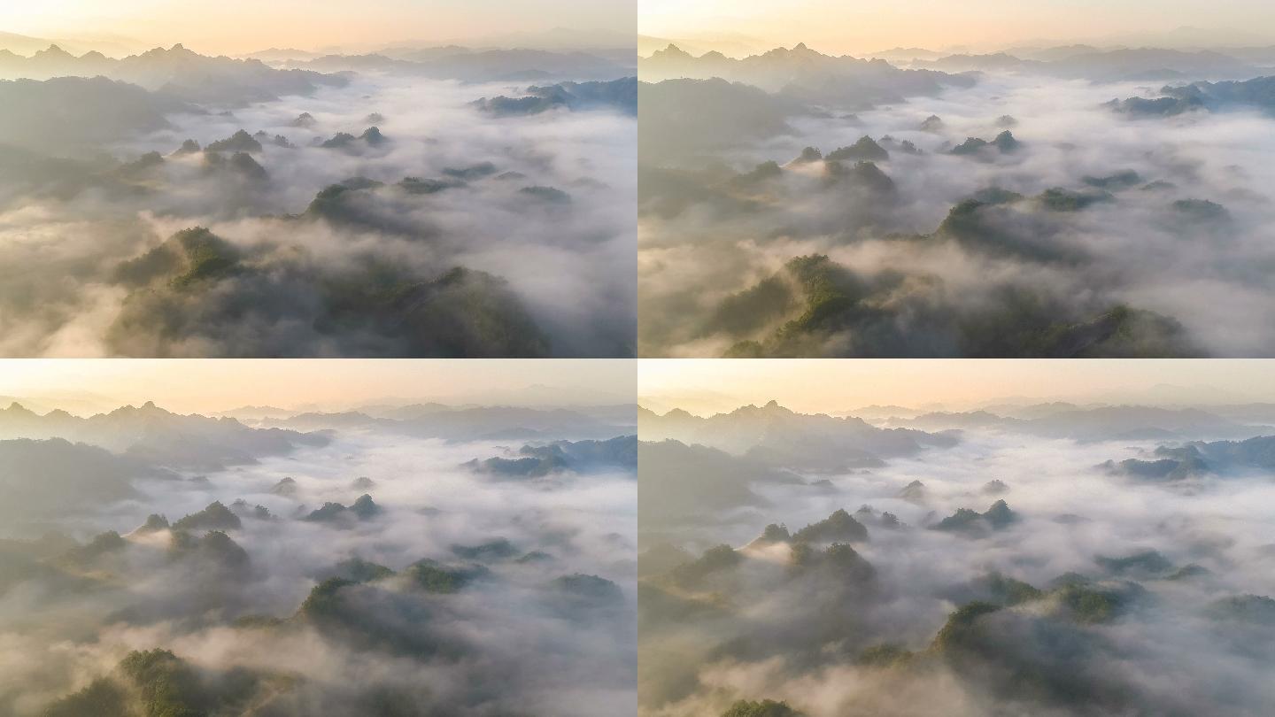 桂林鸟瞰图山顶风景山青水秀云景云影
