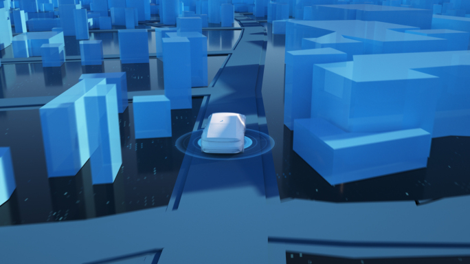 科技虚拟城市汽车3D地图导航视频素材