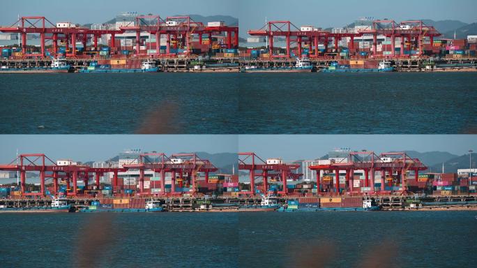 4K长沙新港航运码头延时空镜