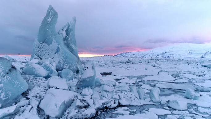 风景冰山冰岛气候变暖浮冰