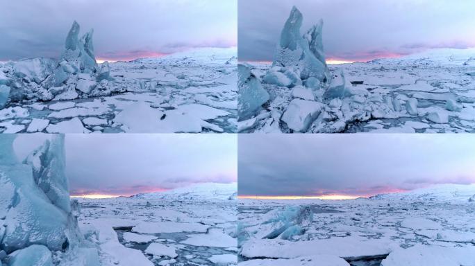 风景冰山冰岛气候变暖浮冰
