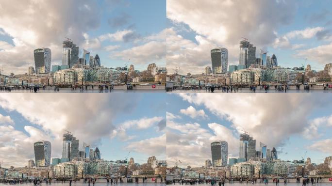 伦敦延时风景繁华建筑群大气全景空镜
