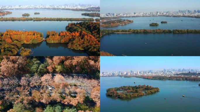 杭州西湖景区秋天景象航拍1