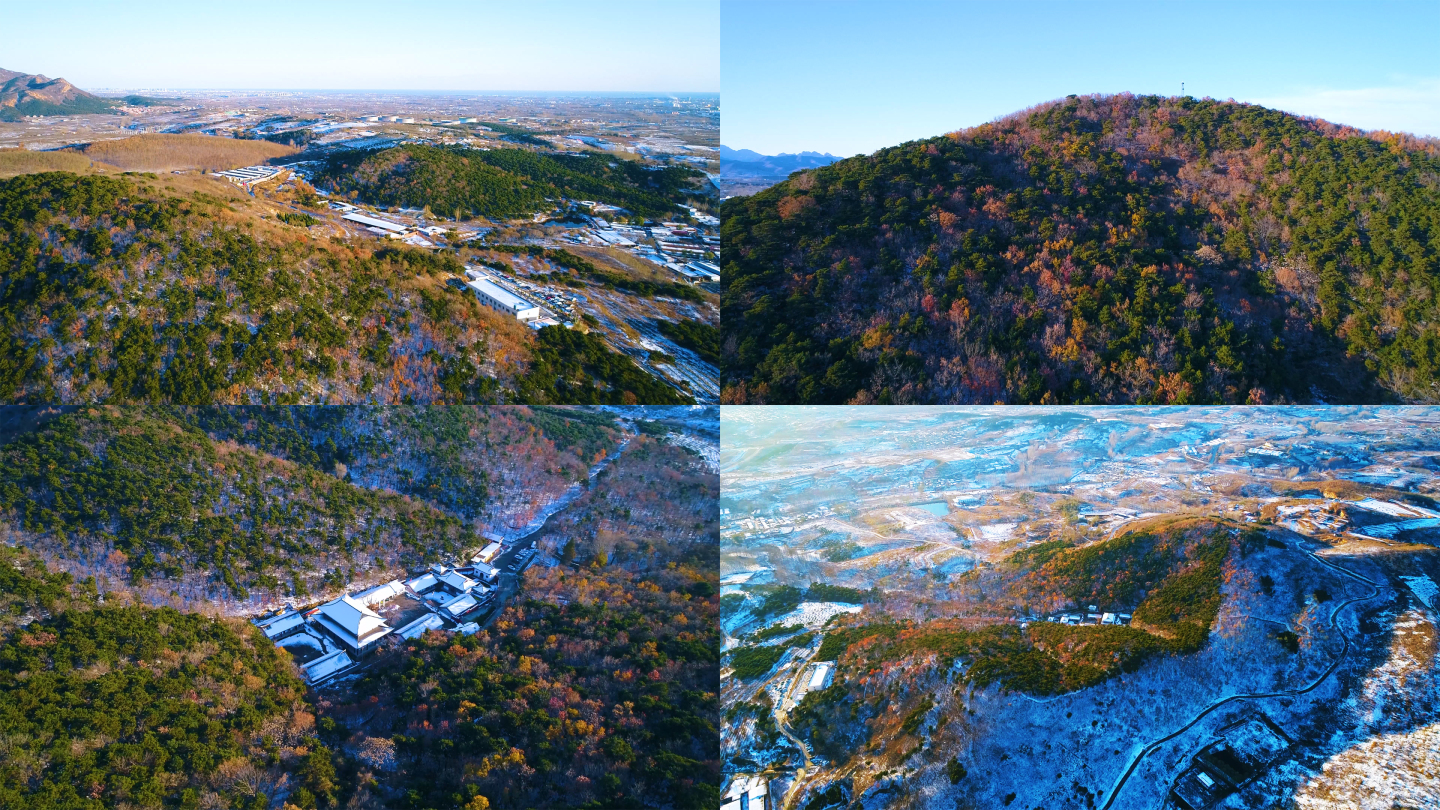 航拍圆明山圆明寺海港郊区雪景A