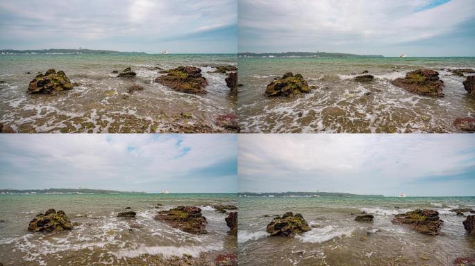 涠洲岛海滩延时摄影4K