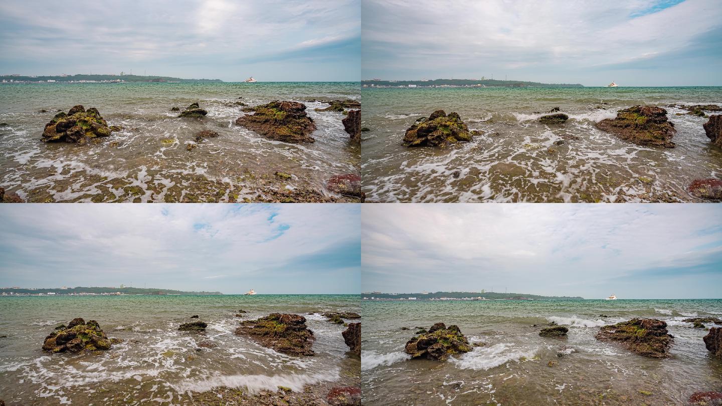 涠洲岛海滩延时摄影4K