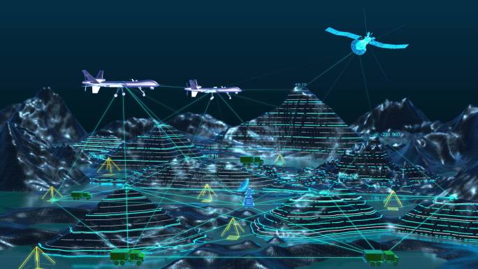 原创科技地形山脉军事地形检测数字沙盘视频