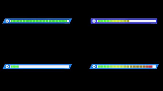 四款数字显示进度条素材