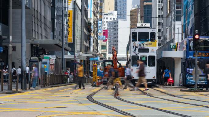 香港中区行人及车辆