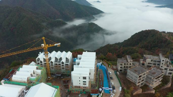 东阳市天山村云海风光4K航拍