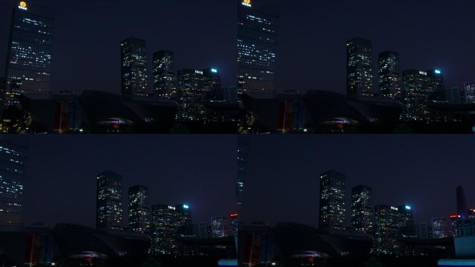 深圳深夜亮着灯光高楼城市夜景高楼