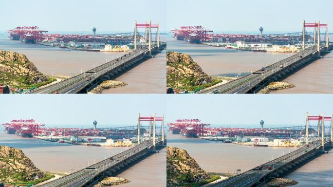 自动化工业港航拍车流港口
