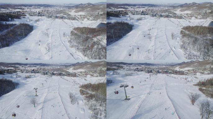 户外滑雪场航拍
