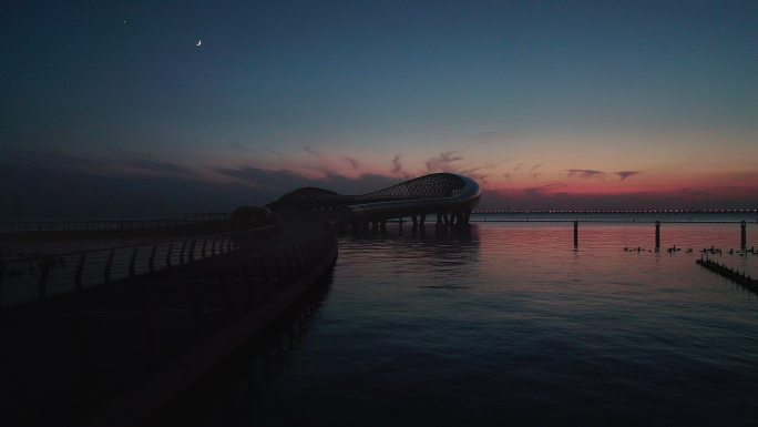 苏州太湖湾音乐喷泉，黄昏夜景4k延时摄影