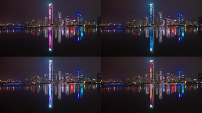 夜光照亮了深圳城市景观