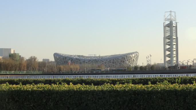 北京鸟巢延时素材 奥森公园