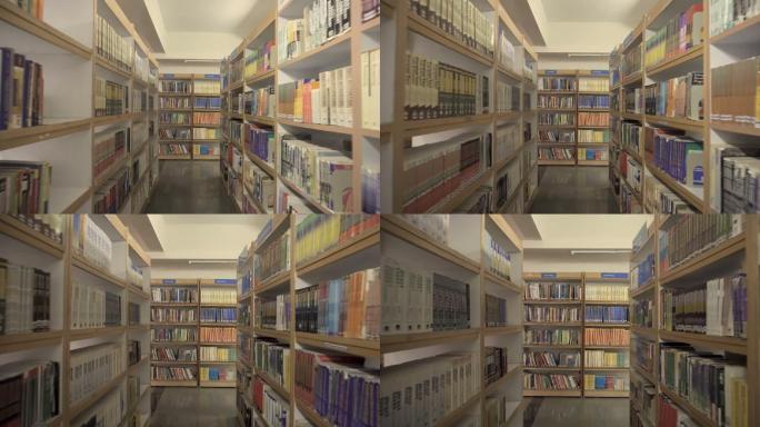 流畅的镜头穿过图书馆的不同部分。