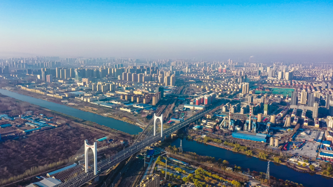 4k航拍济宁城市大景