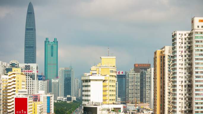 深圳著名城市景观市中心屋顶全景