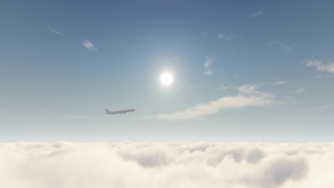 民航飞机客机云端之上