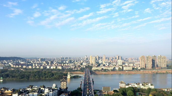 【4K】浙江兰溪市大气航拍