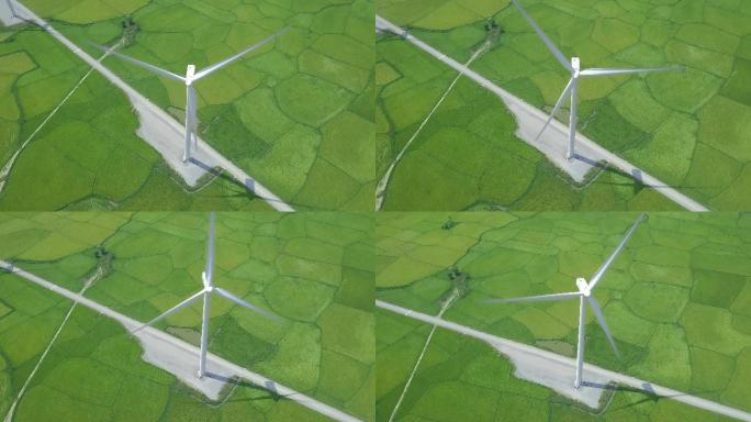 风车涡轮机新能源风能风机风电发电旋转转动