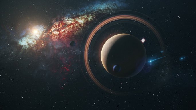 土星和银河系。星座超新星恒星