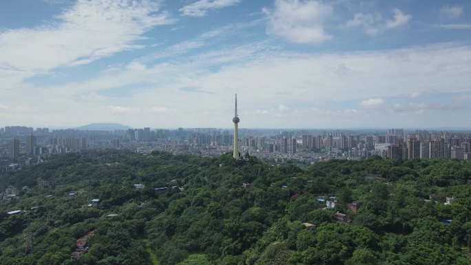 泸州电视塔城区全景航拍1080P60F