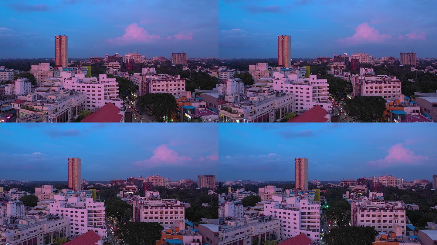 日落的班加罗尔城市