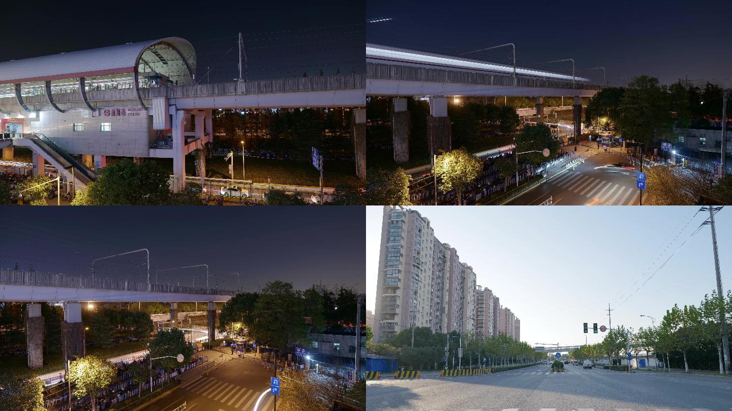 上海南翔地铁站素材和部分公路车流